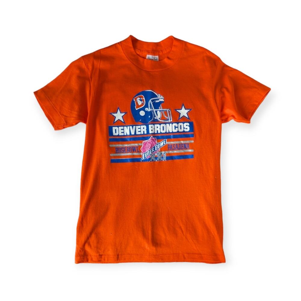 Vintage 80s Denver Broncos Football T-Shirt Youth L 14-16 Tee